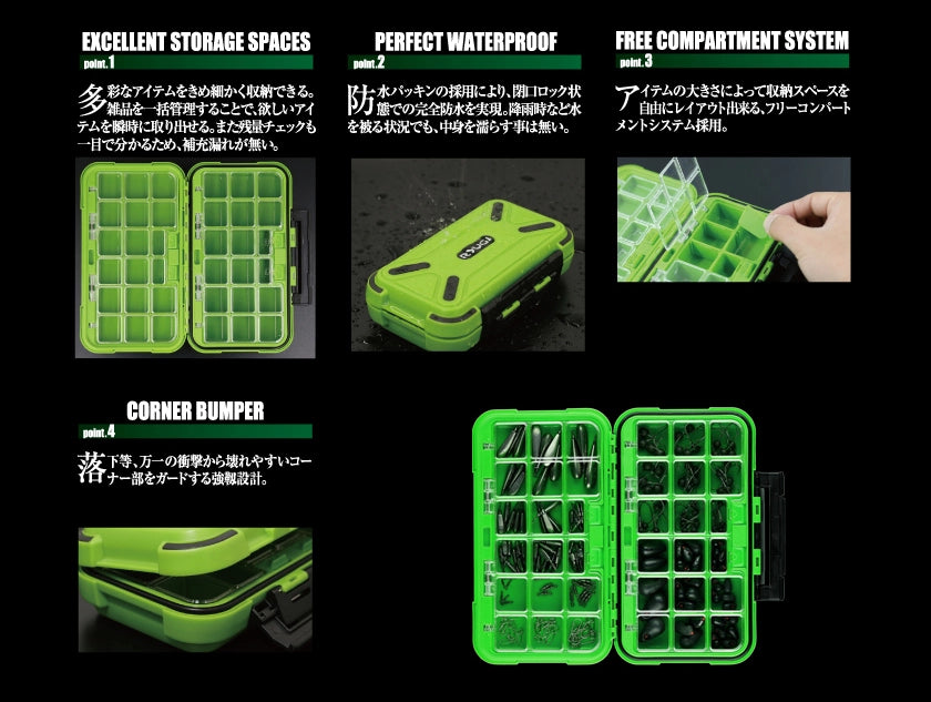 Boîte De Pêche Ryugi BRT050 R Tank Case Taille L - Verte, 24 Compartiments